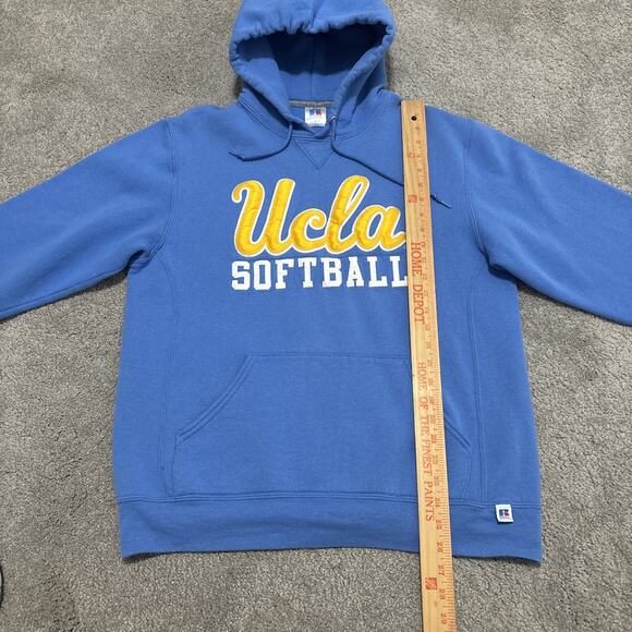 VINTAGE UCLA Bruins Softball Russell Athletic Sweatshirt Blue Hoodie Size L - Picture 5 of 6